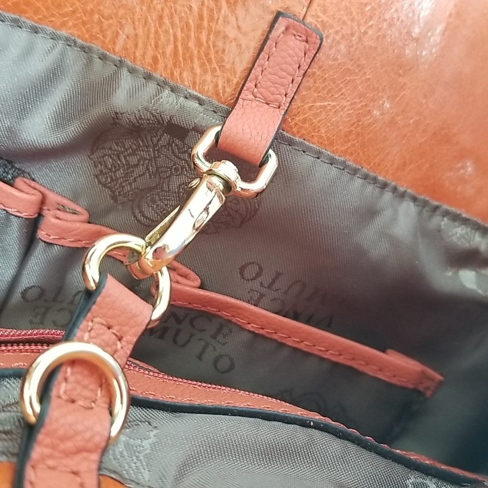 Orange Leather Shoulder Bag - Picture 6 of 10
